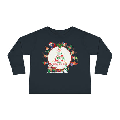 Toddler Long Sleeve Tee - We wish you a merry christmas - [[{"value":"Wonderwear Kid"}]]