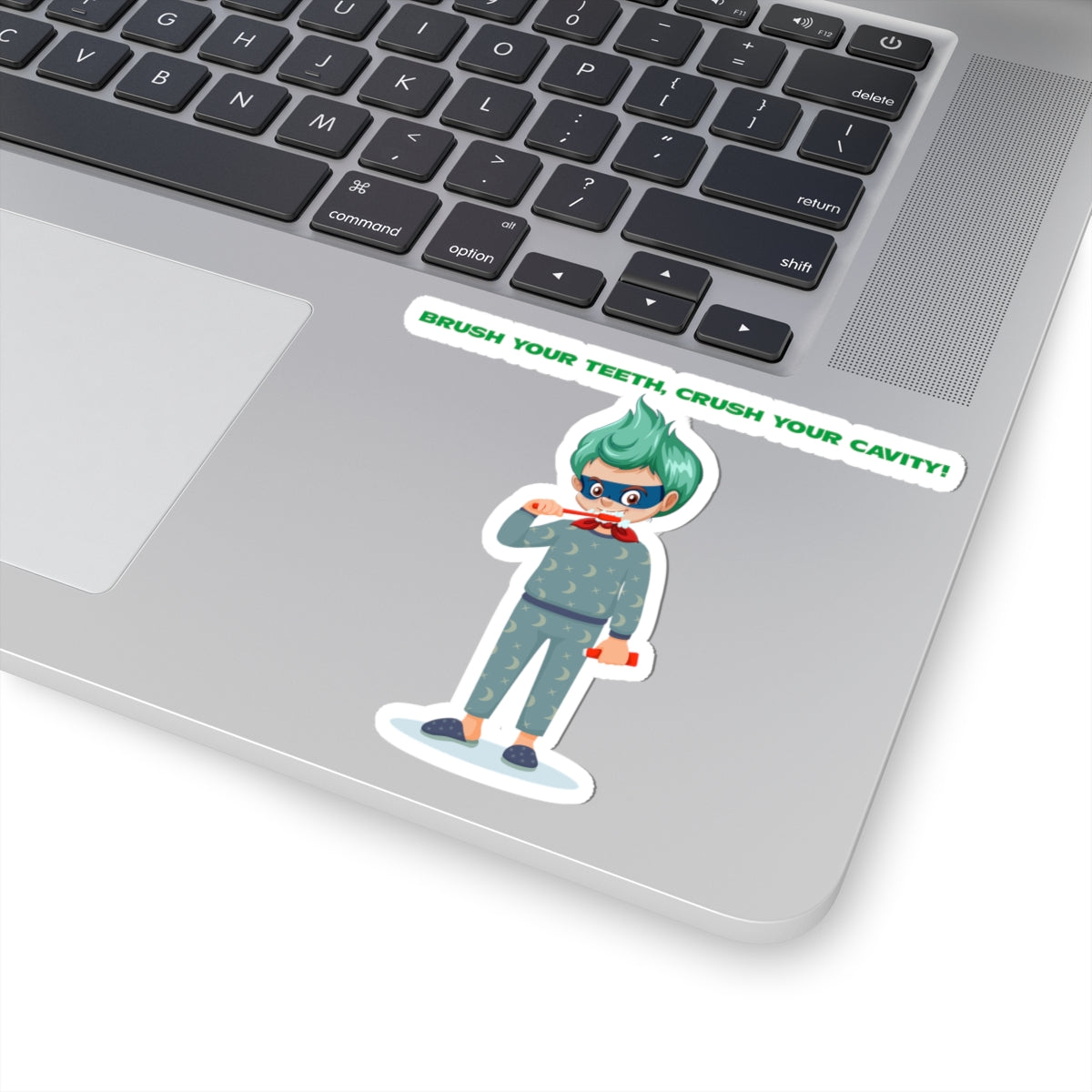 Kiss-Cut Stickers - Super kiddo brushing teeth - [[{"value":"Wonderwear Kid"}]]