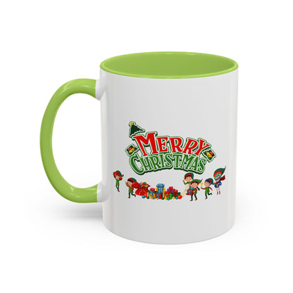 Accent Coffee Mug - Merry christmas from super friends - [[{"value":"Wonderwear Kid"}]]