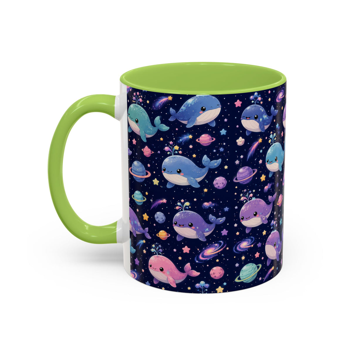 Accent Coffee Mug  (11/15 oz) - Cosmic Whale Adventure