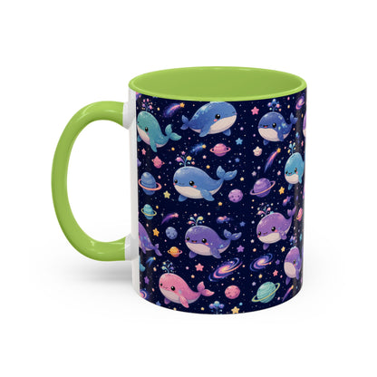 Accent Coffee Mug  (11/15 oz) - Cosmic Whale Adventure