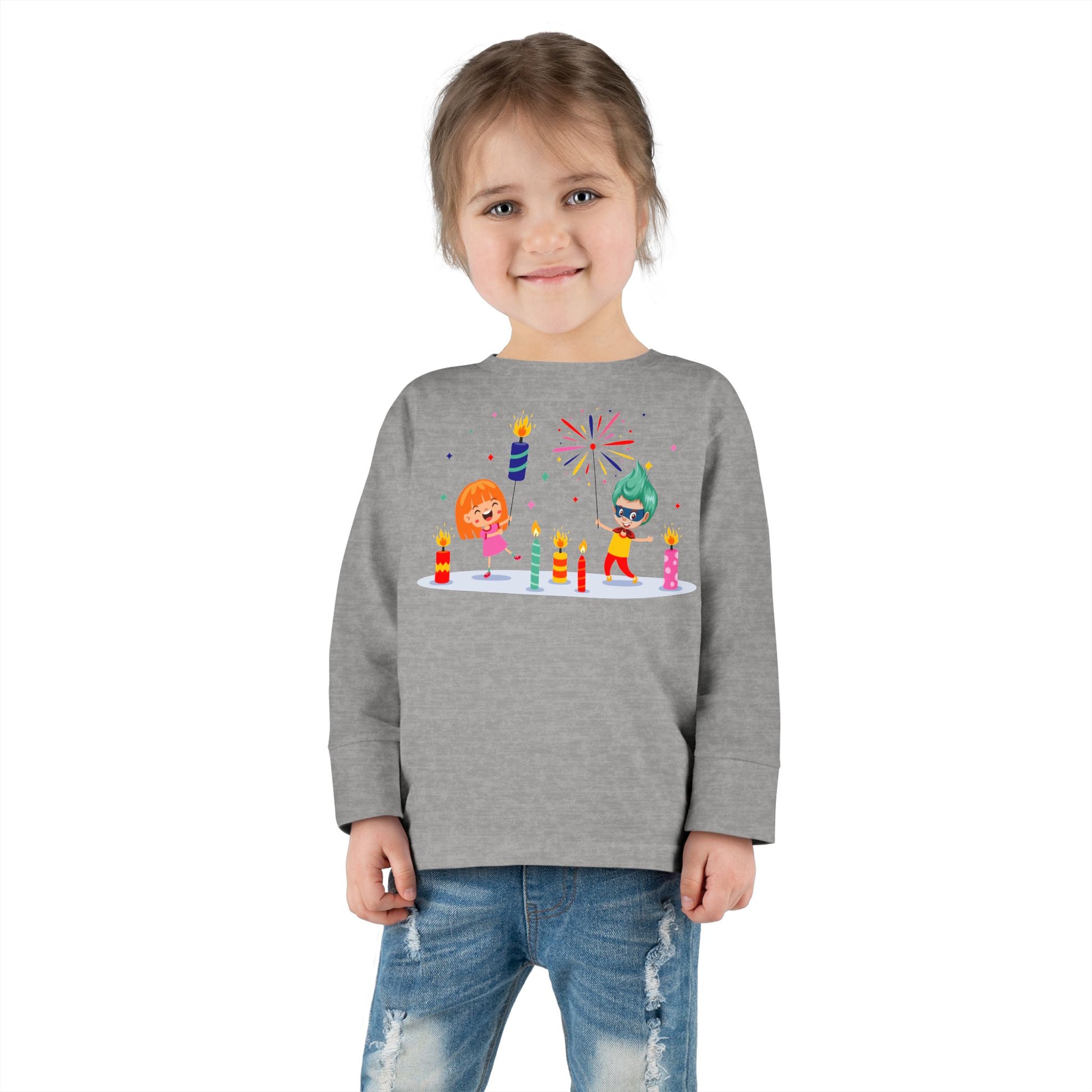 Toddler Long Sleeve Tee - Super kiddo lighting fireworks - [[{"value":"Wonderwear Kid"}]]