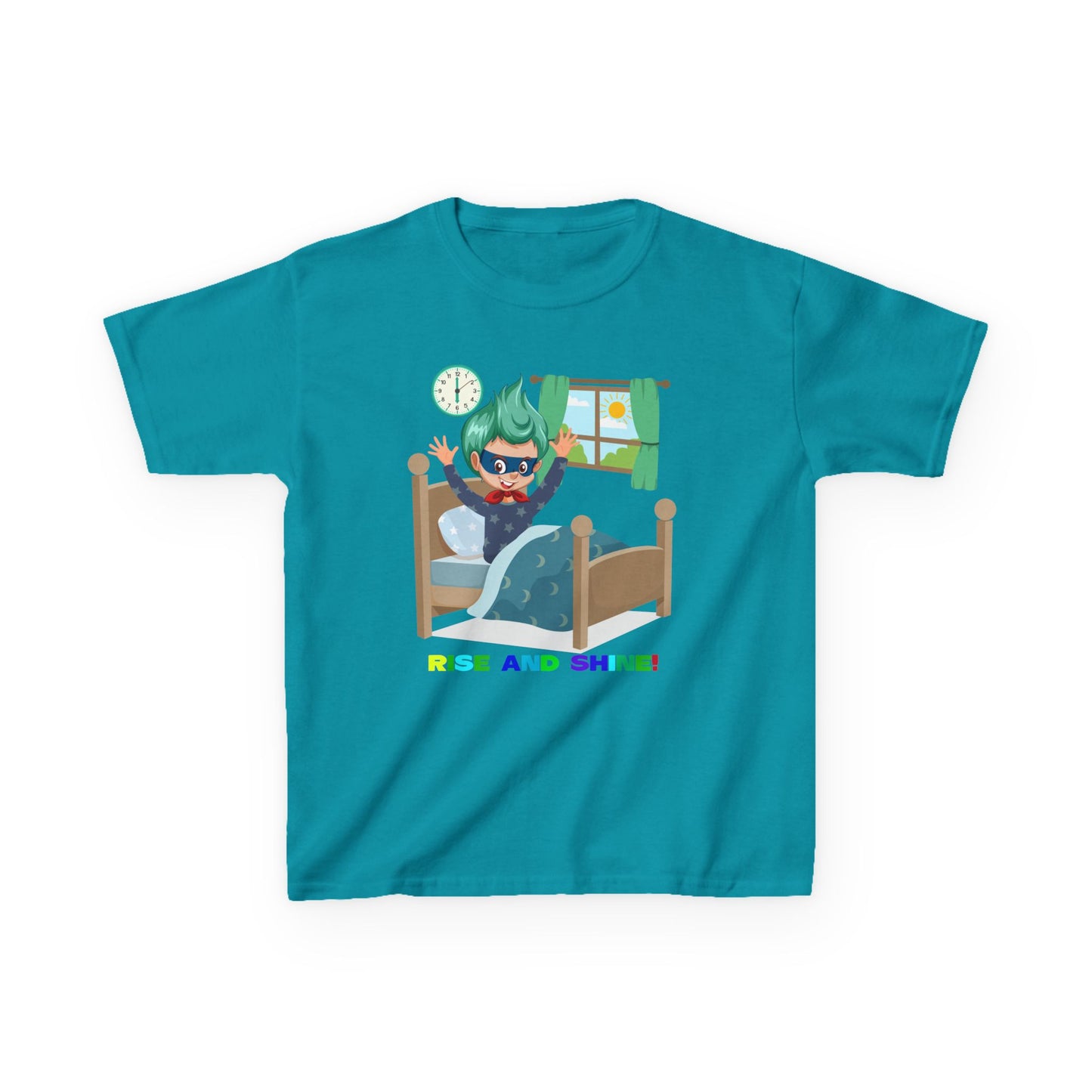 Kids Heavy Cotton™ Tee - Super kiddo teaches us to wake up early - [[{"value":"Wonderwear Kid"}]]
