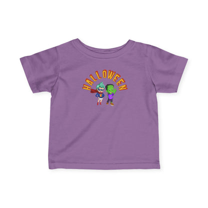 Infant Fine Jersey Tee - Holloween with super kiddo Printify