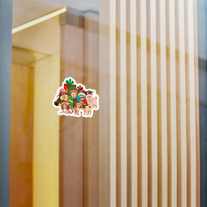 Christmas Kiss-Cut Vinyl Decals – Christmas with super kiddo pet friends without text - [[{"value":"Wonderwear Kid"}]]