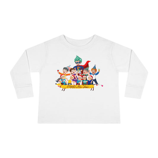 Toddler Long Sleeve Tee - Happy new year with friends - [[{"value":"Wonderwear Kid"}]]