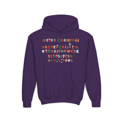 Youth Heavy Blend Hooded Sweatshirt - Christmas alphabet - [[{"value":"Wonderwear Kid"}]]