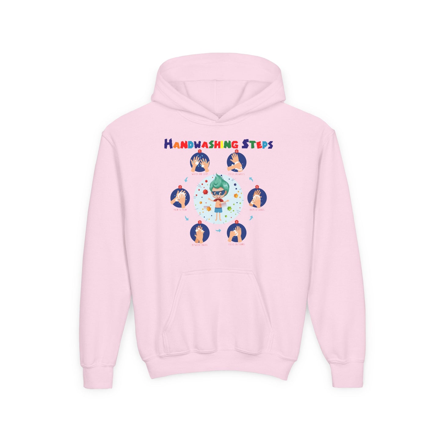 Youth Heavy Blend Hooded Sweatshirt - Super kiddo how to wash hand properly