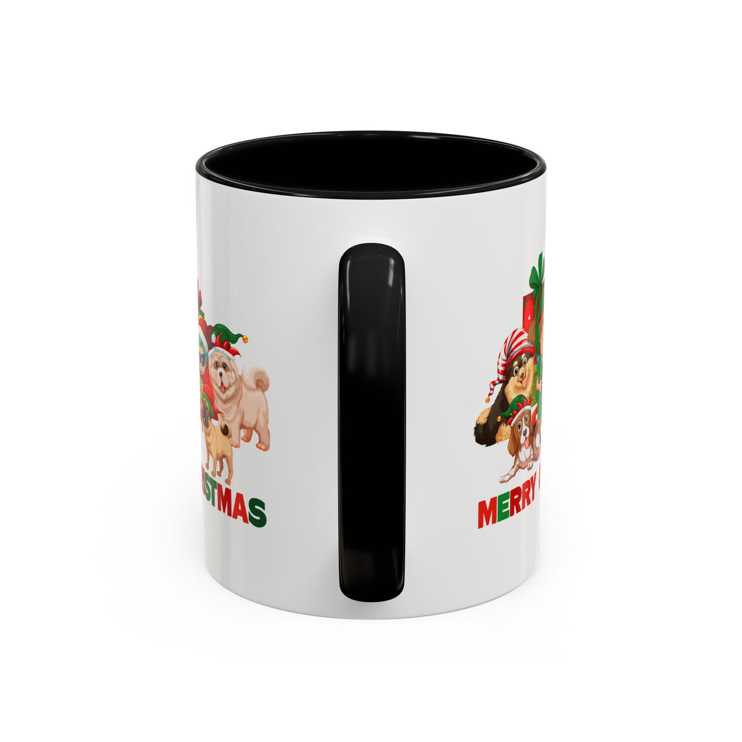Accent Coffee Mug - Christmas with super kiddo pet friends with text