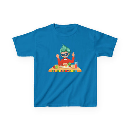 Kids Heavy Cotton™ Tee - Super kiddo eating healthy breafast - [[{"value":"Wonderwear Kid"}]]