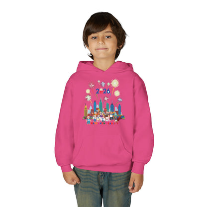Youth Heavy Blend Hooded Sweatshirt - Happy new year with fireworks - [[{"value":"Wonderwear Kid"}]]