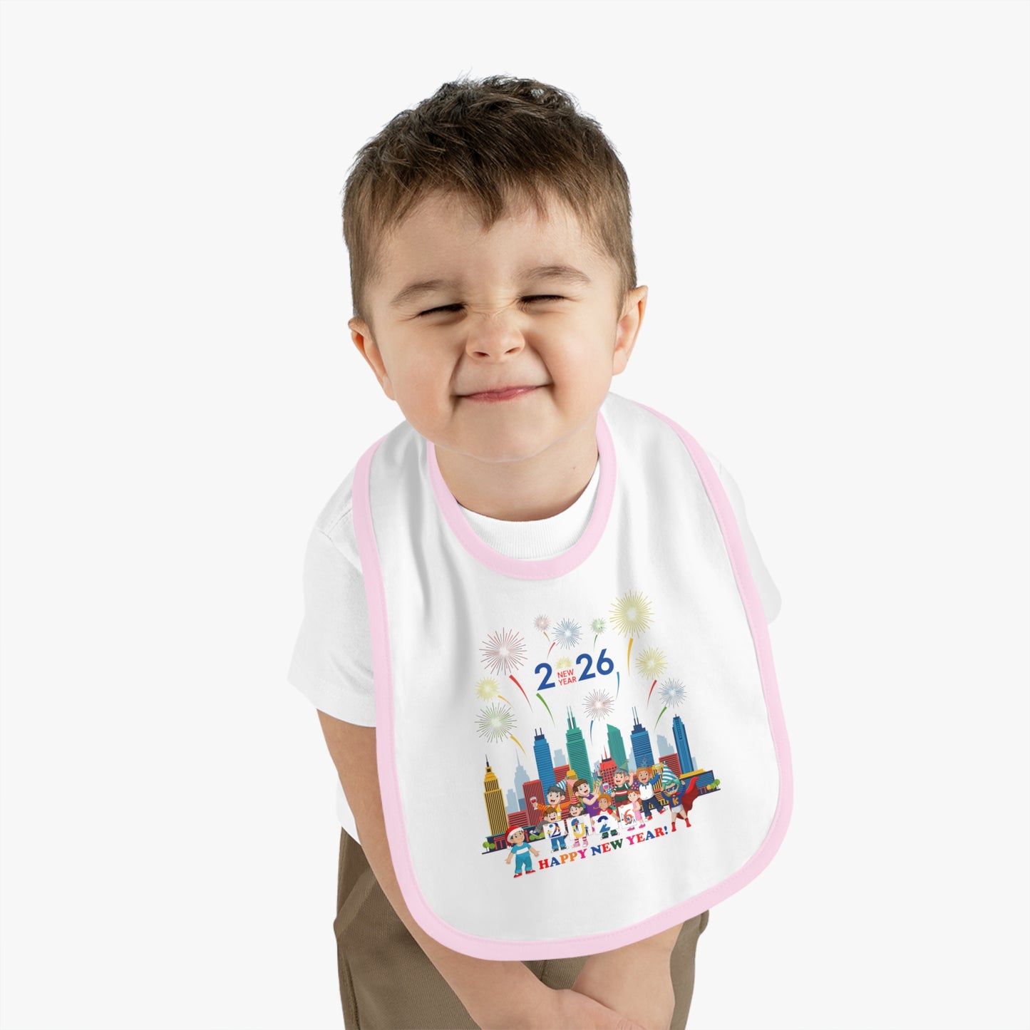 Baby Bib - Happy new year with fireworks