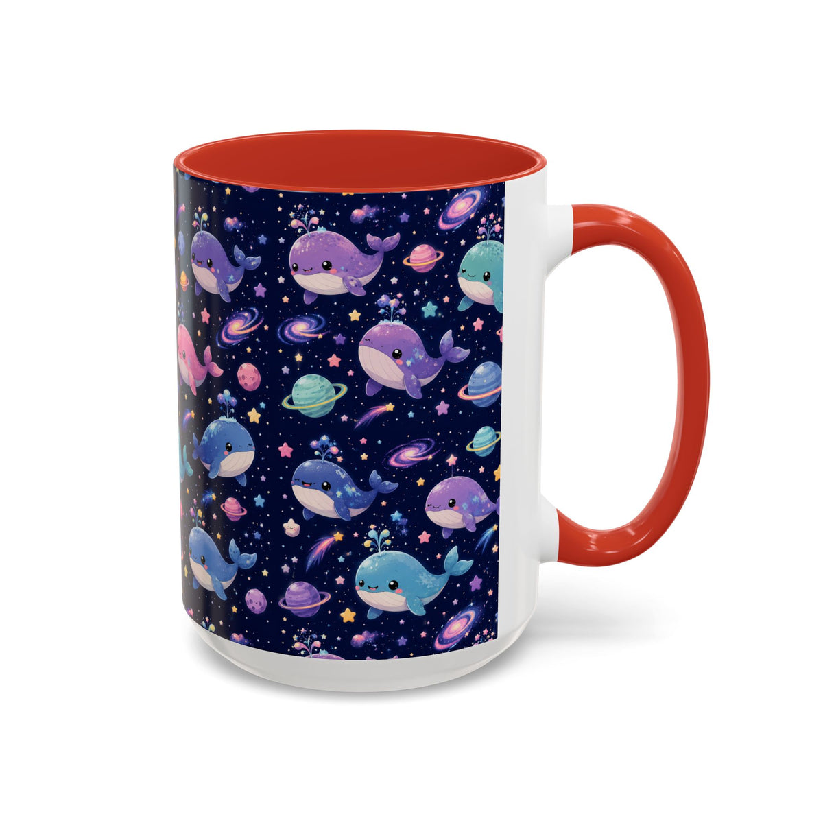Accent Coffee Mug  (11/15 oz) - Cosmic Whale Adventure