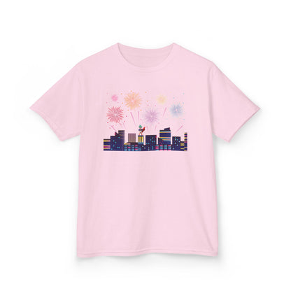 Kids Heavy Cotton™ Tee - Super kiddo with fireworks - [[{"value":"Wonderwear Kid"}]]