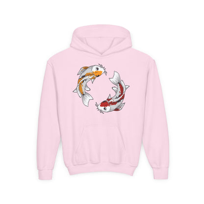 Youth Heavy Blend Hooded Sweatshirt - Koi fish Printify