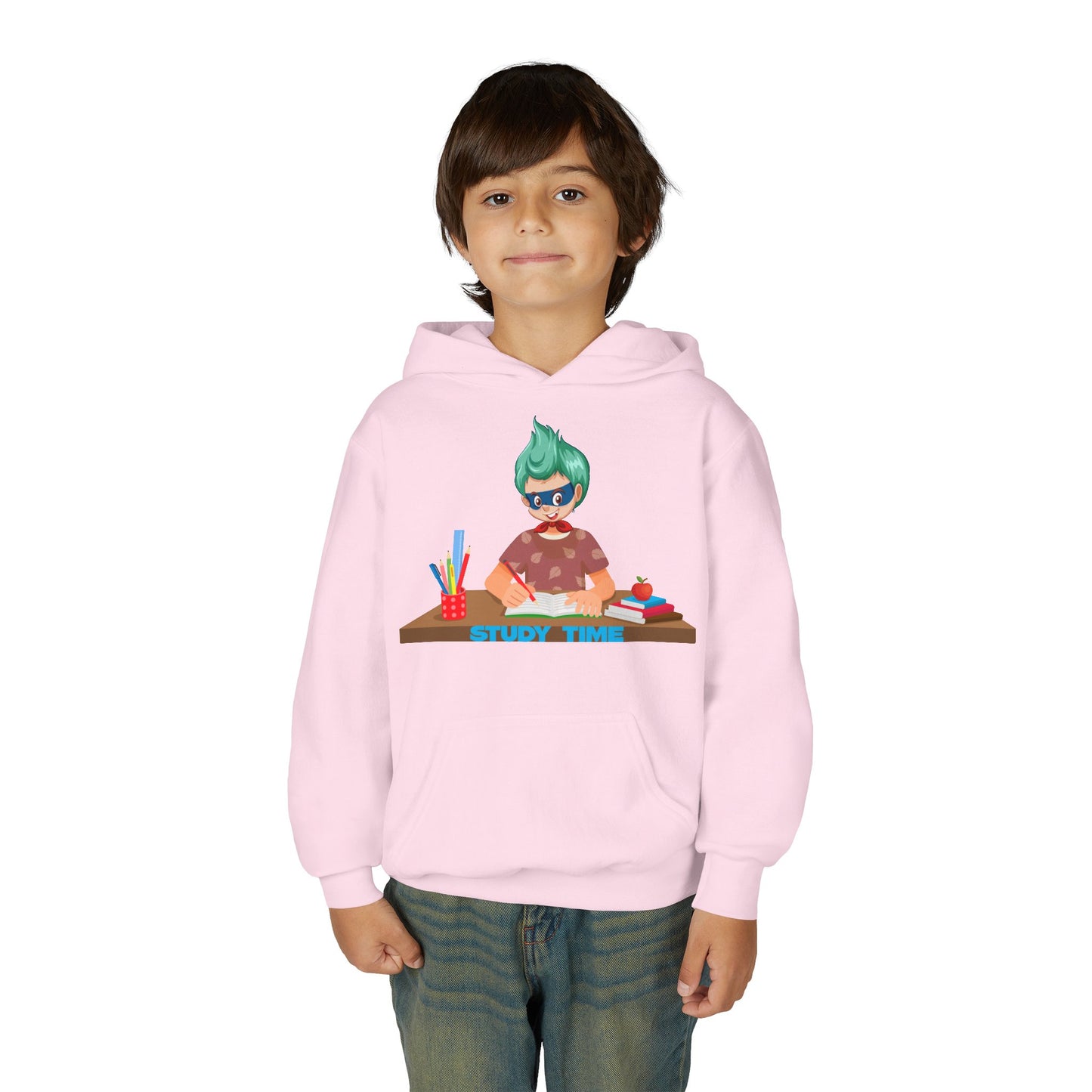 Youth Heavy Blend Hooded Sweatshirt - Super kiddo studying