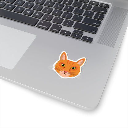 Kiss-Cut Stickers - Ginger Cat Face Printify