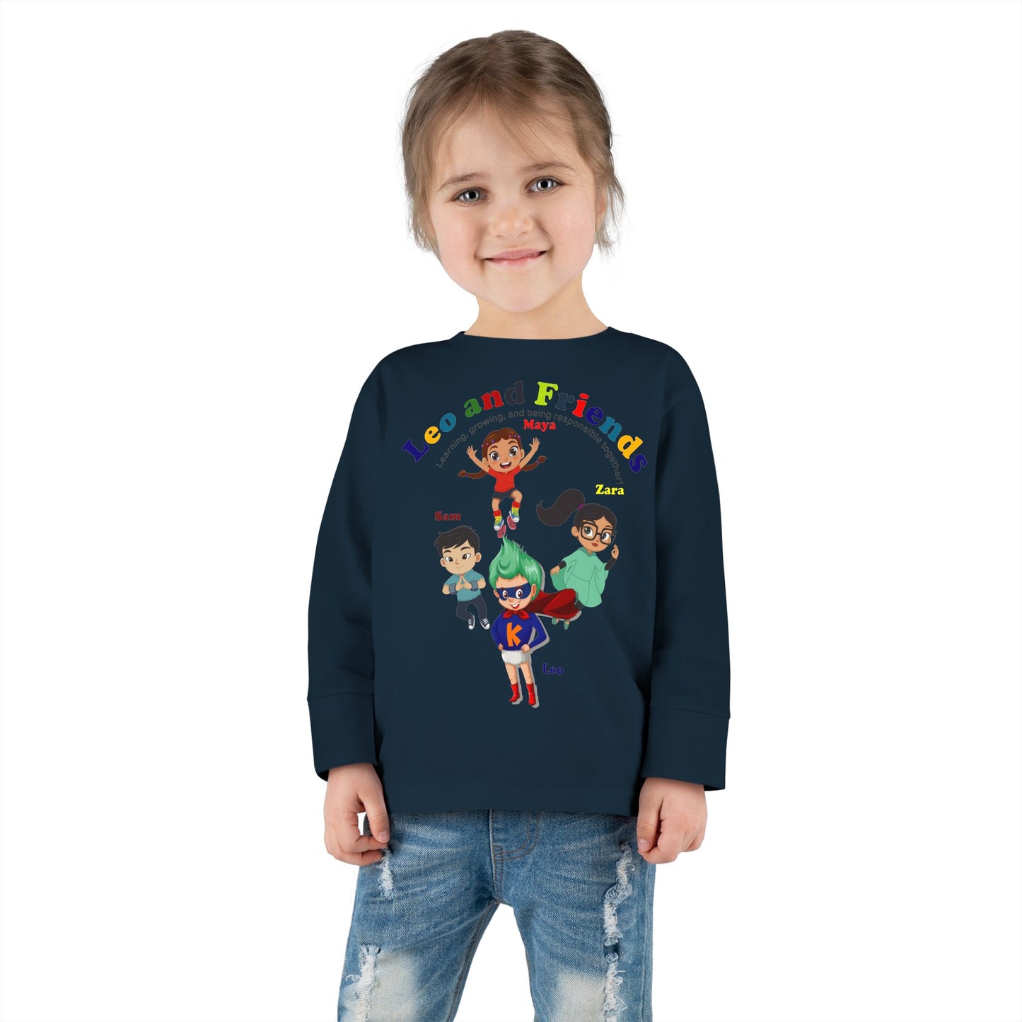 Toddler Long Sleeve Tee - Leo & Friends - Learning and growing - [[{"value":"Wonderwear Kid"}]]