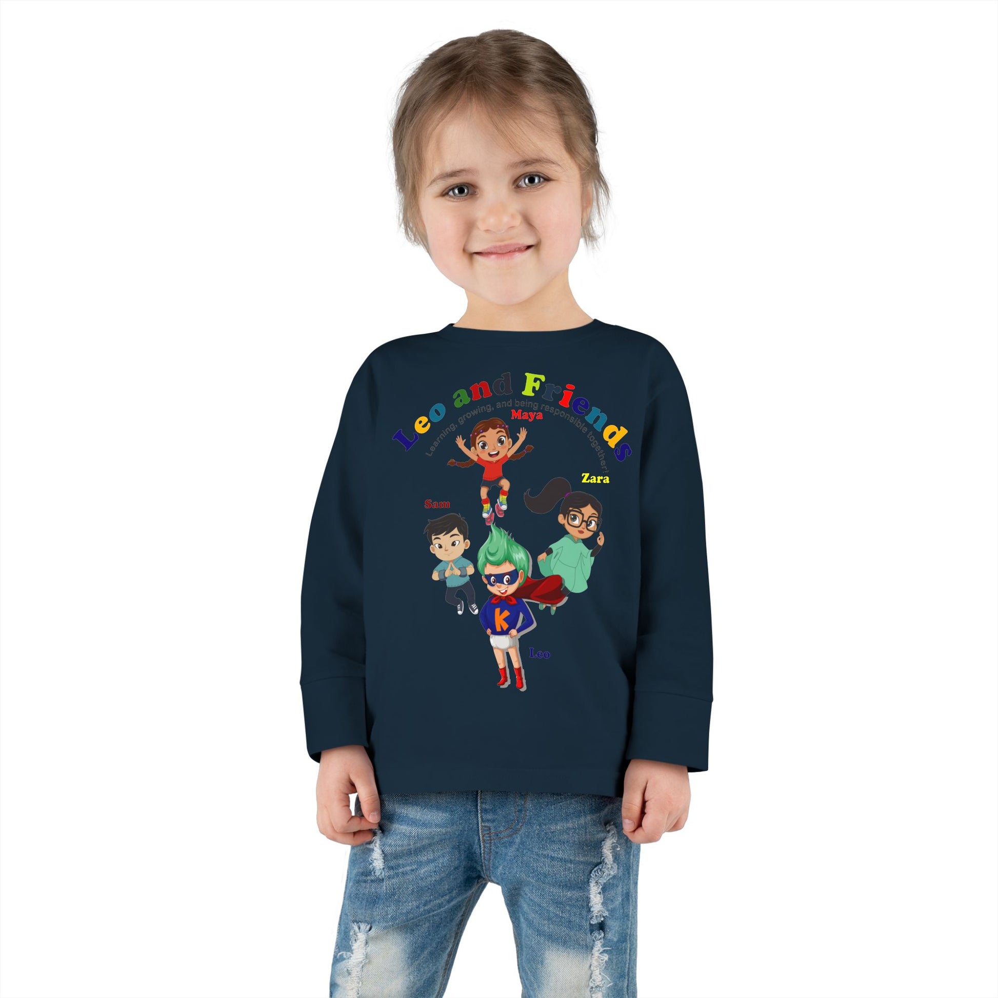 Toddler Long Sleeve Tee - Leo & Friends - Learning and growing - [[{"value":"Wonderwear Kid"}]]