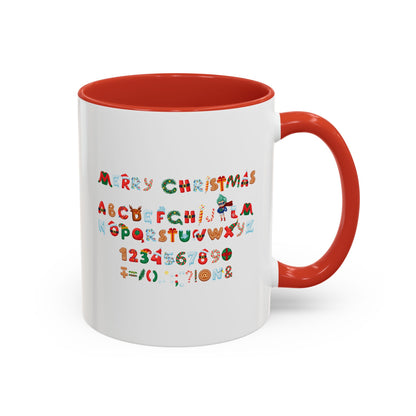 Accent Coffee Mug - Christmas alphabet - [[{"value":"Wonderwear Kid"}]]