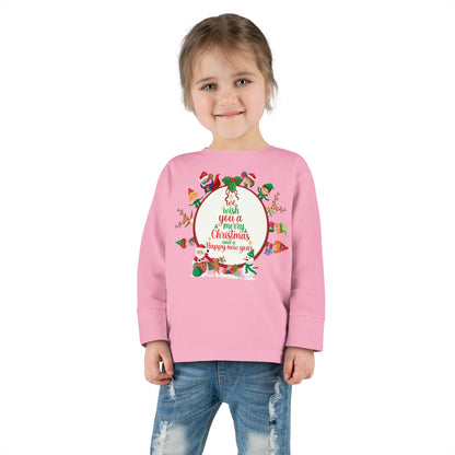 Toddler Long Sleeve Tee - We wish you a merry christmas - [[{"value":"Wonderwear Kid"}]]
