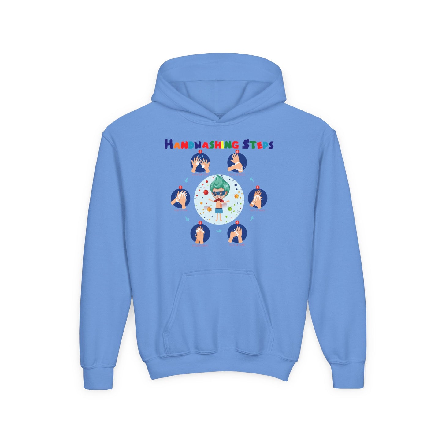 Youth Heavy Blend Hooded Sweatshirt - Super kiddo how to wash hand properly