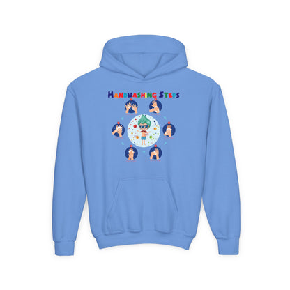 Youth Heavy Blend Hooded Sweatshirt - Super kiddo how to wash hand properly - [[{"value":"Wonderwear Kid"}]]