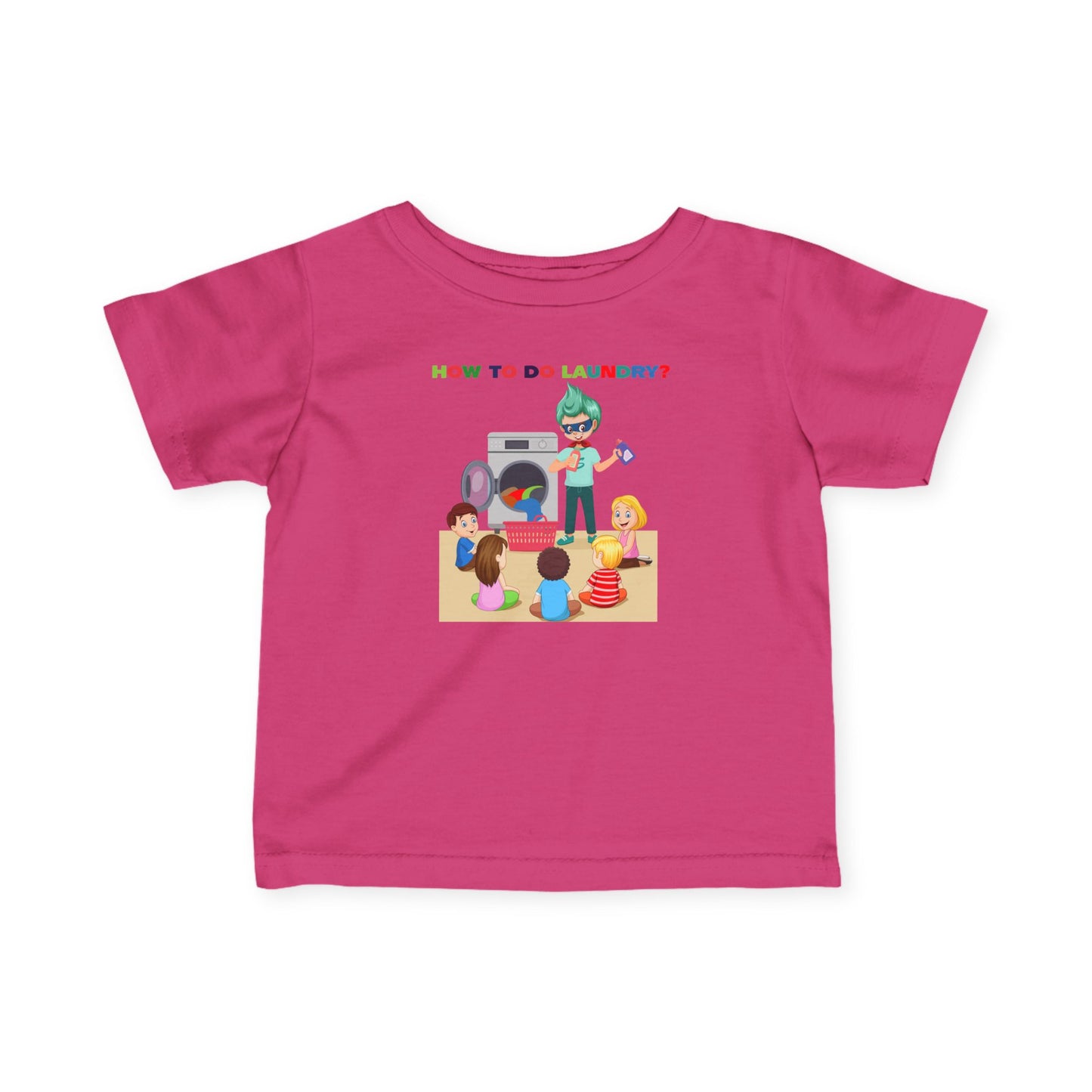 Infant Fine Jersey Tee - super kiddo teaching laundry - [[{"value":"Wonderwear Kid"}]]