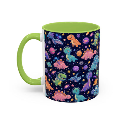 Accent Coffee Mug  (11/15 oz) - Cosmic dinosaurs