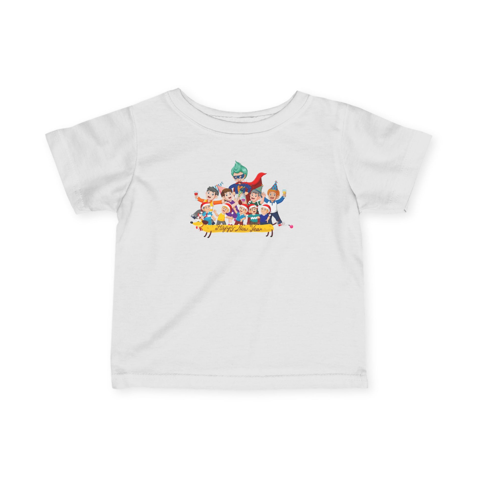 Infant Fine Jersey Tee - Happy new year with friends - [[{"value":"Wonderwear Kid"}]]