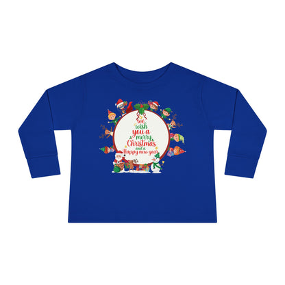 Toddler Long Sleeve Tee - We wish you a merry christmas - [[{"value":"Wonderwear Kid"}]]