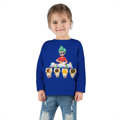 Toddler Long Sleeve Tee - Little kiddo teaching to wash dishes - [[{"value":"Wonderwear Kid"}]]