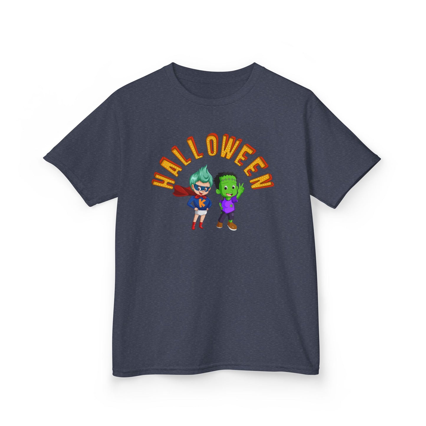 Kids Heavy Cotton™ Tee - Holloween with super kiddo Printify