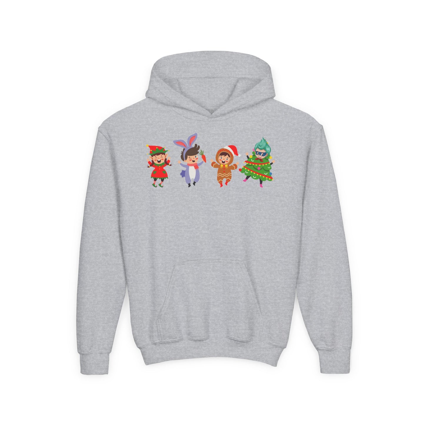 Youth Heavy Blend Hooded Sweatshirt - Super kiddo in christmas tree attire