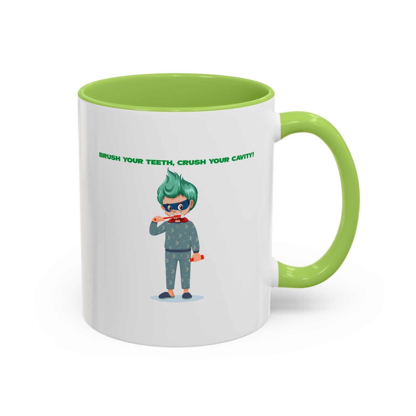 Accent Coffee Mug - Super kiddo brushing teeth