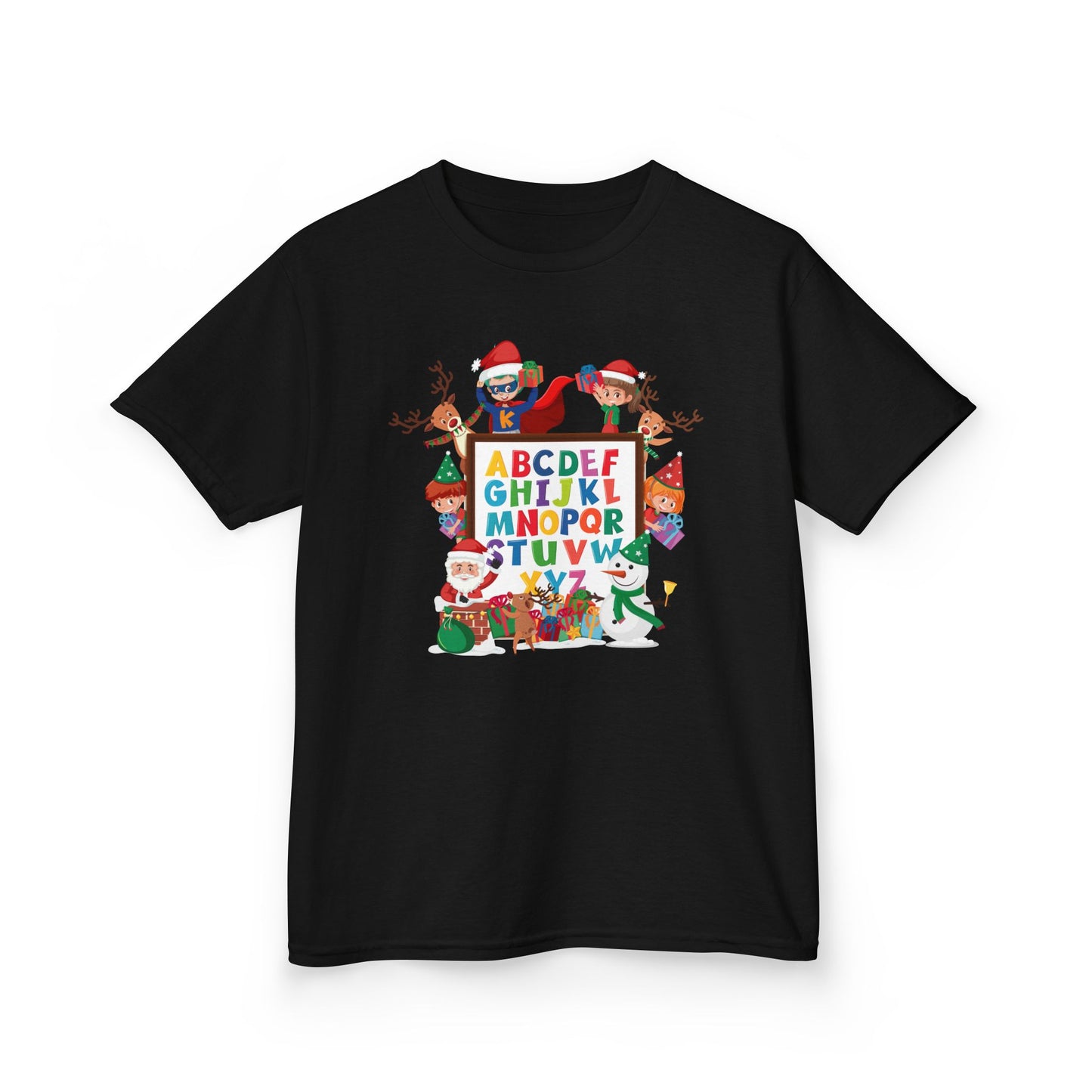 Kids Heavy Cotton™ Tee - Christmas alphabet with super kiddo - [[{"value":"Wonderwear Kid"}]]
