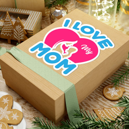 Kiss-Cut Vinyl Decals - i love my mom logo Printify