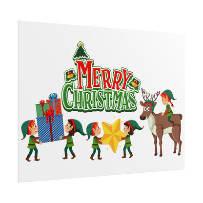 Rolled Posters - Merry christmas and reindeer - [[{"value":"Wonderwear Kid"}]]