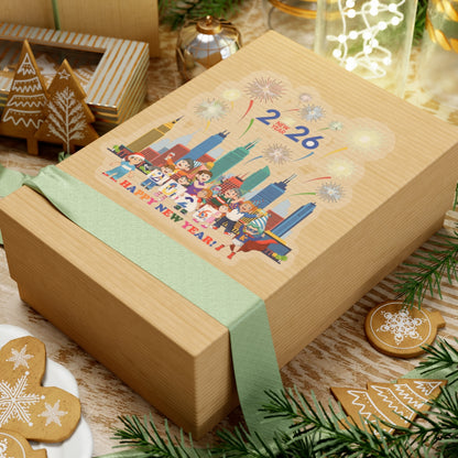 Kiss-Cut Stickers - Happy new year with fireworks - [[{"value":"Wonderwear Kid"}]]