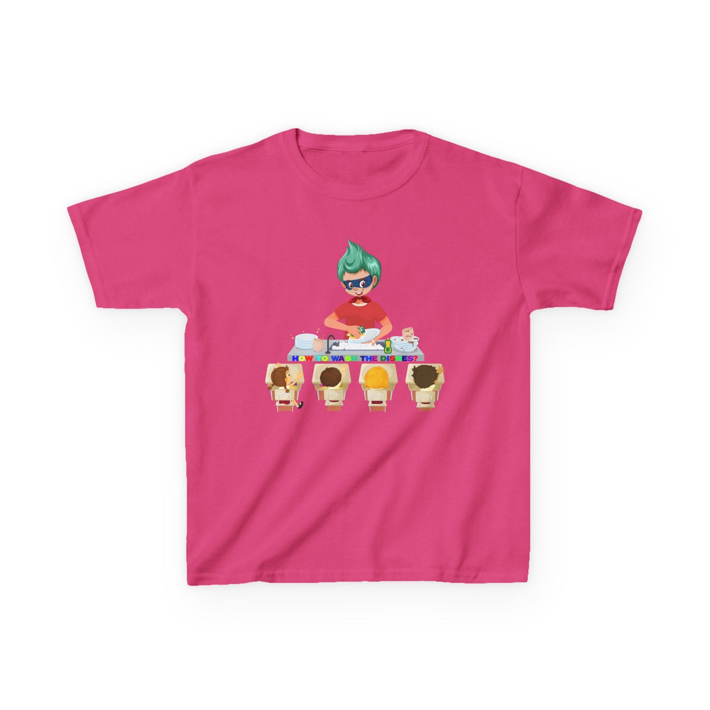 Kids Heavy Cotton™ Tee - Little kiddo teaching to wash dishes - [[{"value":"Wonderwear Kid"}]]