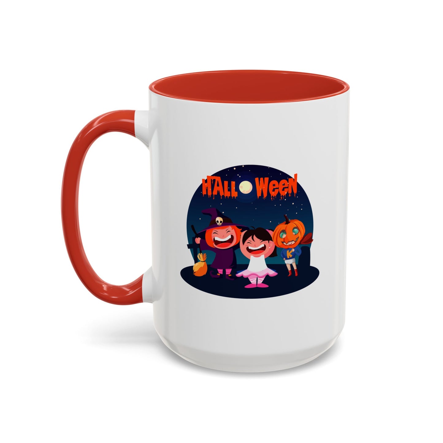Accent Coffee Mug - Super kiddo wearing pumpkin