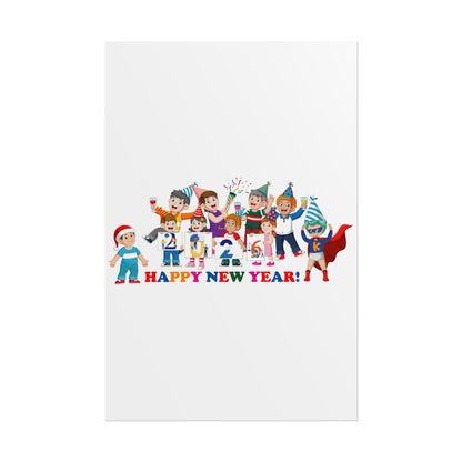 Rolled Posters - Happy new year from super kiddo - [[{"value":"Wonderwear Kid"}]]