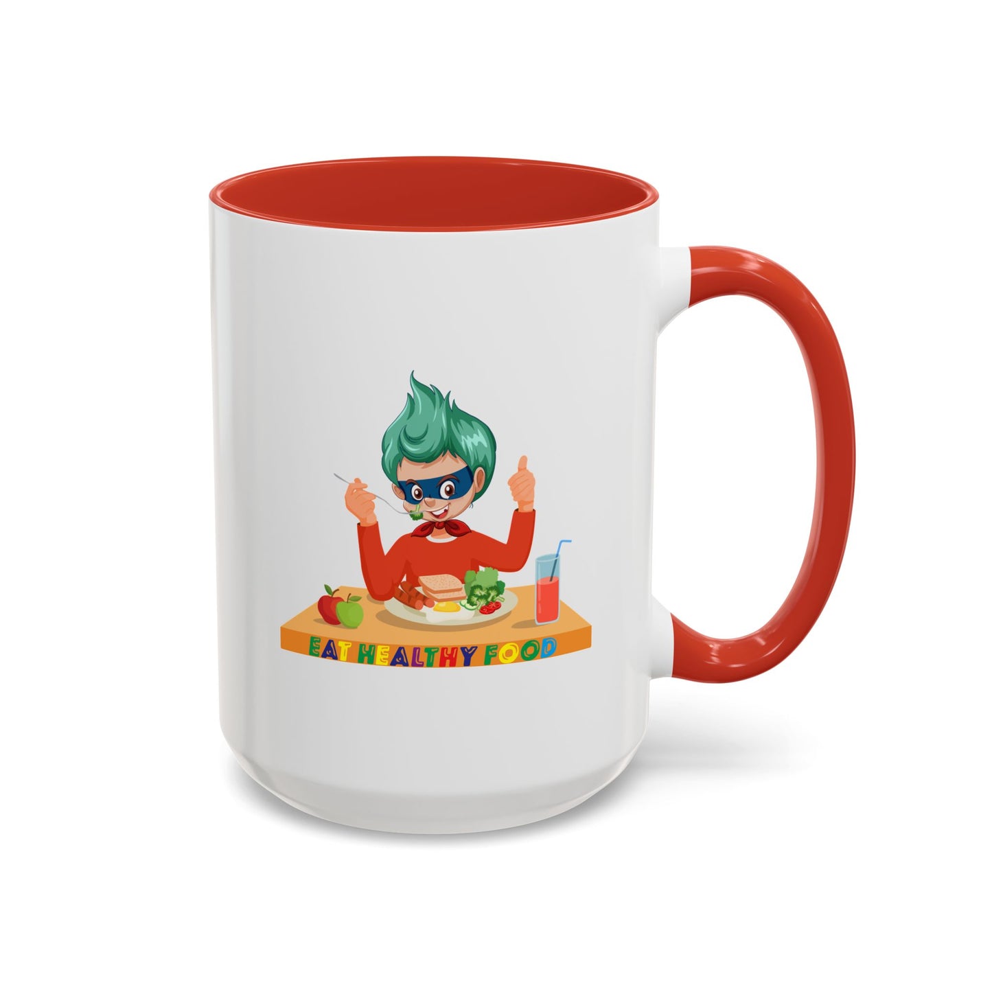 Accent Coffee Mug - Super kiddo eating healthy breafast
