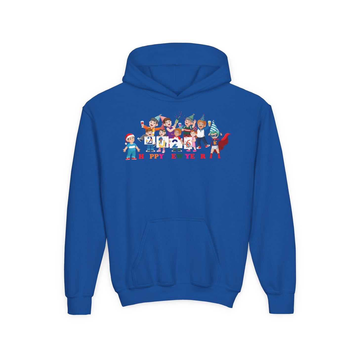 Youth Heavy Blend Hooded Sweatshirt - Happy new year from super kiddo