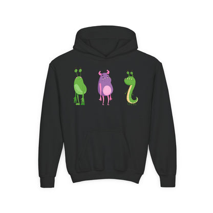 Youth Heavy Blend Hooded Sweatshirt -  Baby monsters Printify