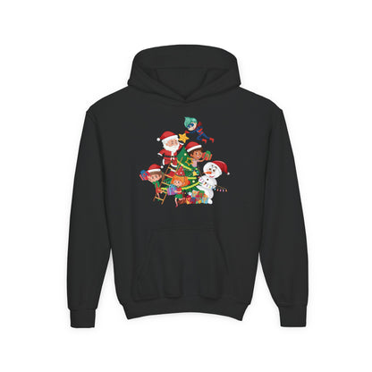 Youth Heavy Blend Hooded Sweatshirt - Super kiddo making christmas tree - [[{"value":"Wonderwear Kid"}]]