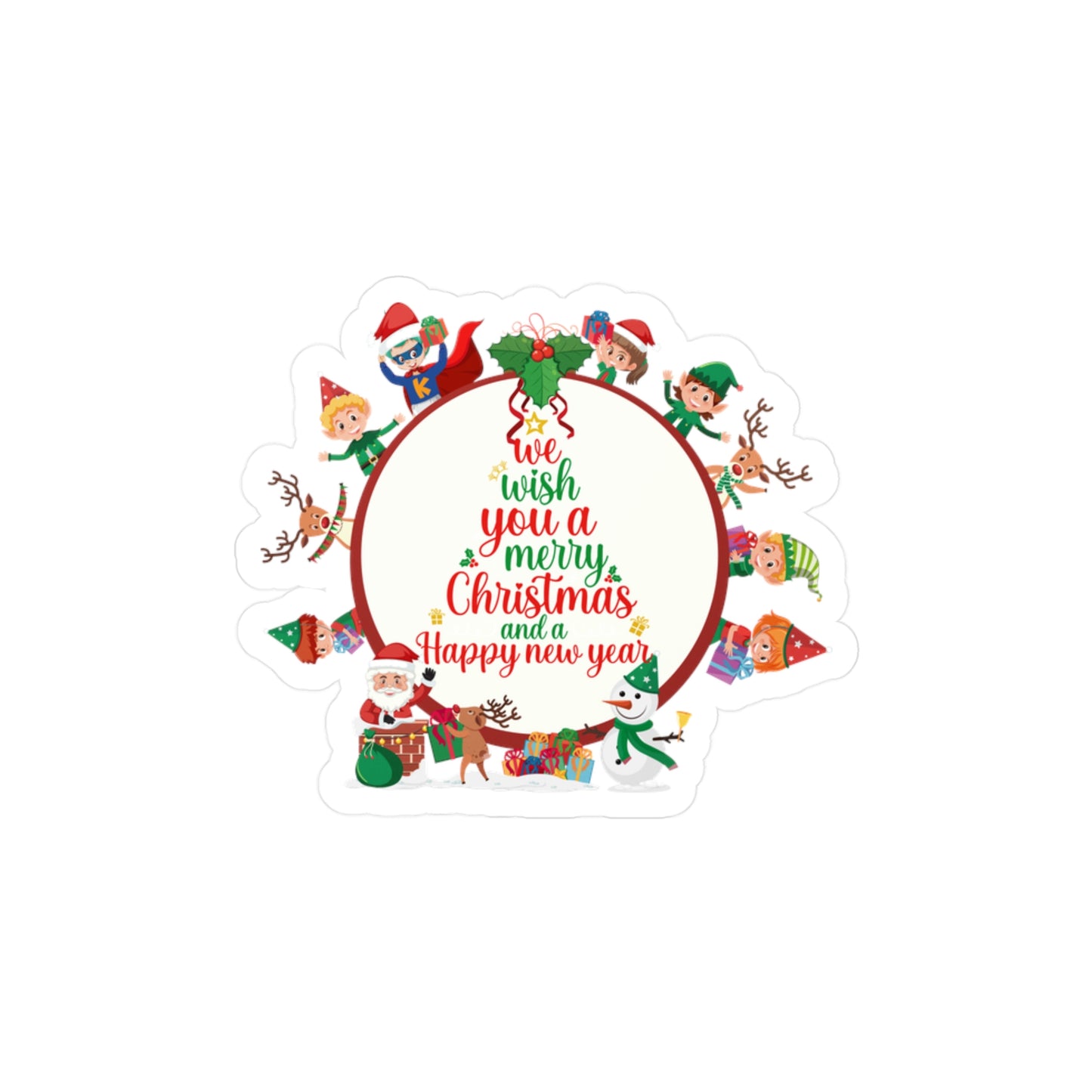 Christmas Kiss-Cut Vinyl Decals – We wish you a merry christmas - [[{"value":"Wonderwear Kid"}]]