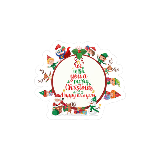 Christmas Kiss-Cut Vinyl Decals – We wish you a merry christmas - [[{"value":"Wonderwear Kid"}]]