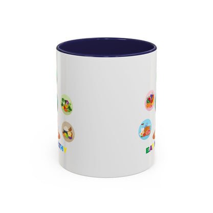 Accent Coffee Mug - Supper kiddo showing healthy food to eat - [[{"value":"Wonderwear Kid"}]]