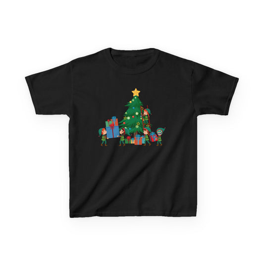 Kids Heavy Cotton™ Tee - Super kiddo putting gifts on christmas tree - [[{"value":"Wonderwear Kid"}]]